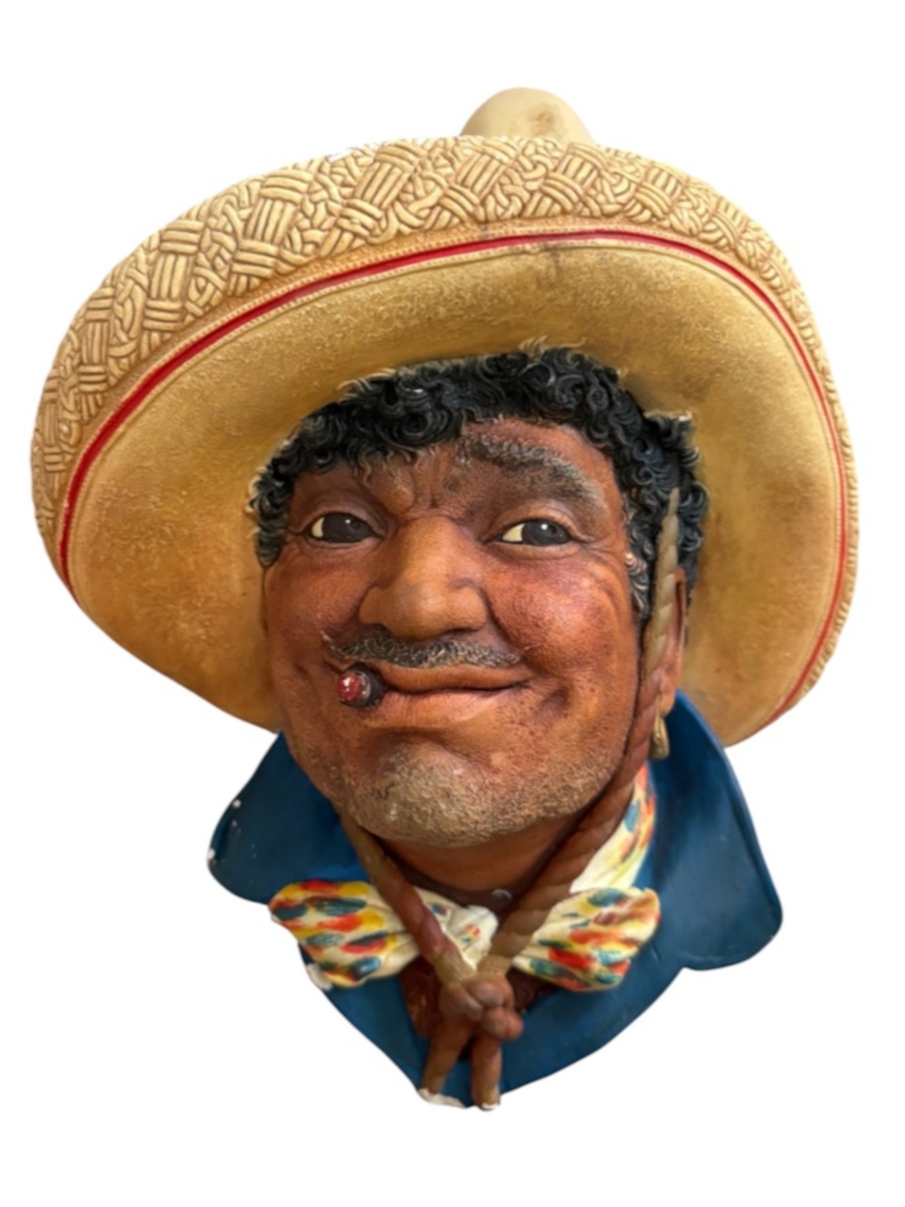 VINTAGE➕PANCHO VILLA Chalkware Wall Plaque